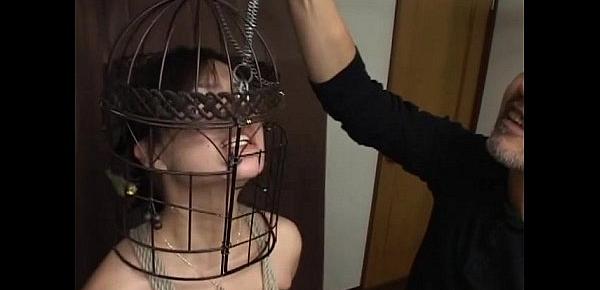  Subtitled Japanese CMNF BDSM nose hook bird cage play